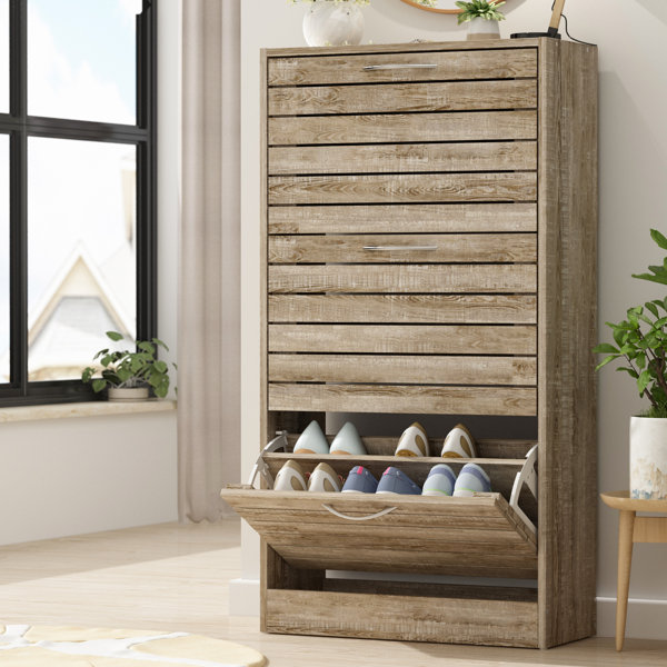 Wooden shoe deals cabinet with doors